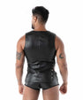 Lace-up faux leather top