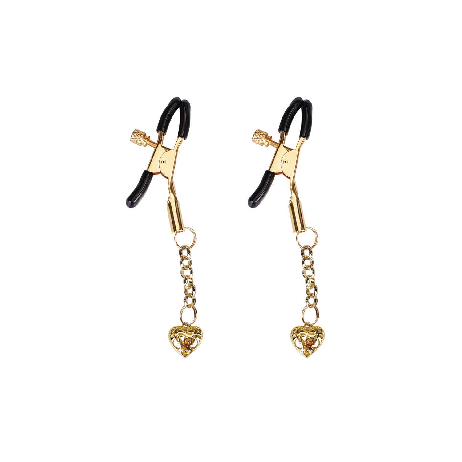 Nipple clamps with heart pendant