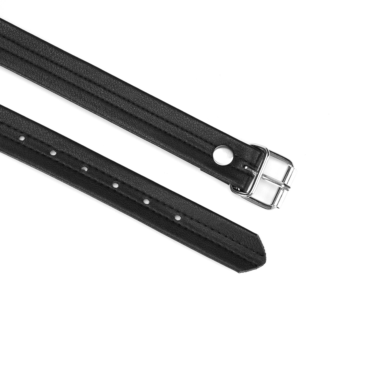 Gag Ball en cuir souple noir et argent