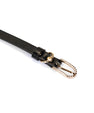 Collier en cuir vernis noir avec boucle dorée