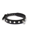 Black leather choker with diamonds