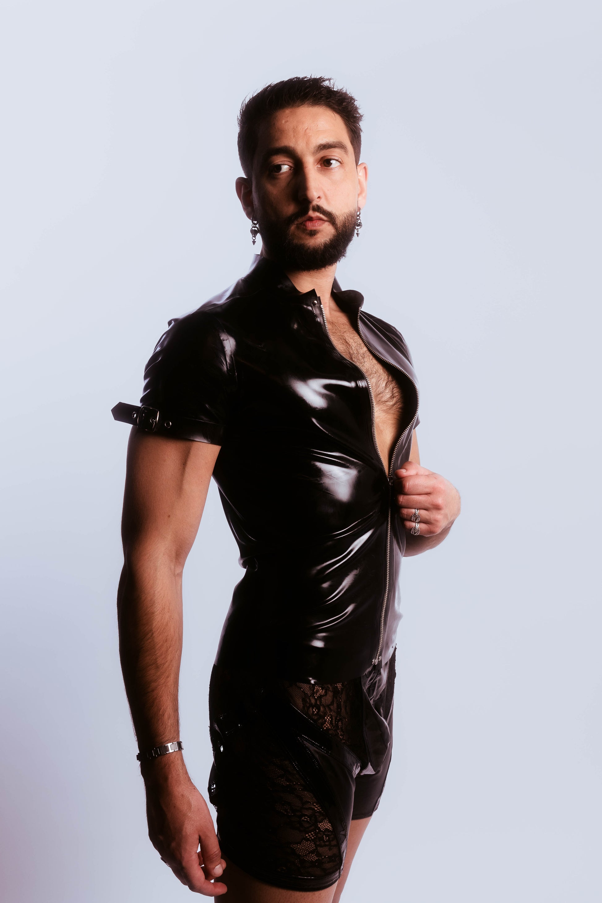 T-shirt zippé latex
