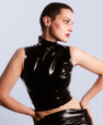 High-neck latex top