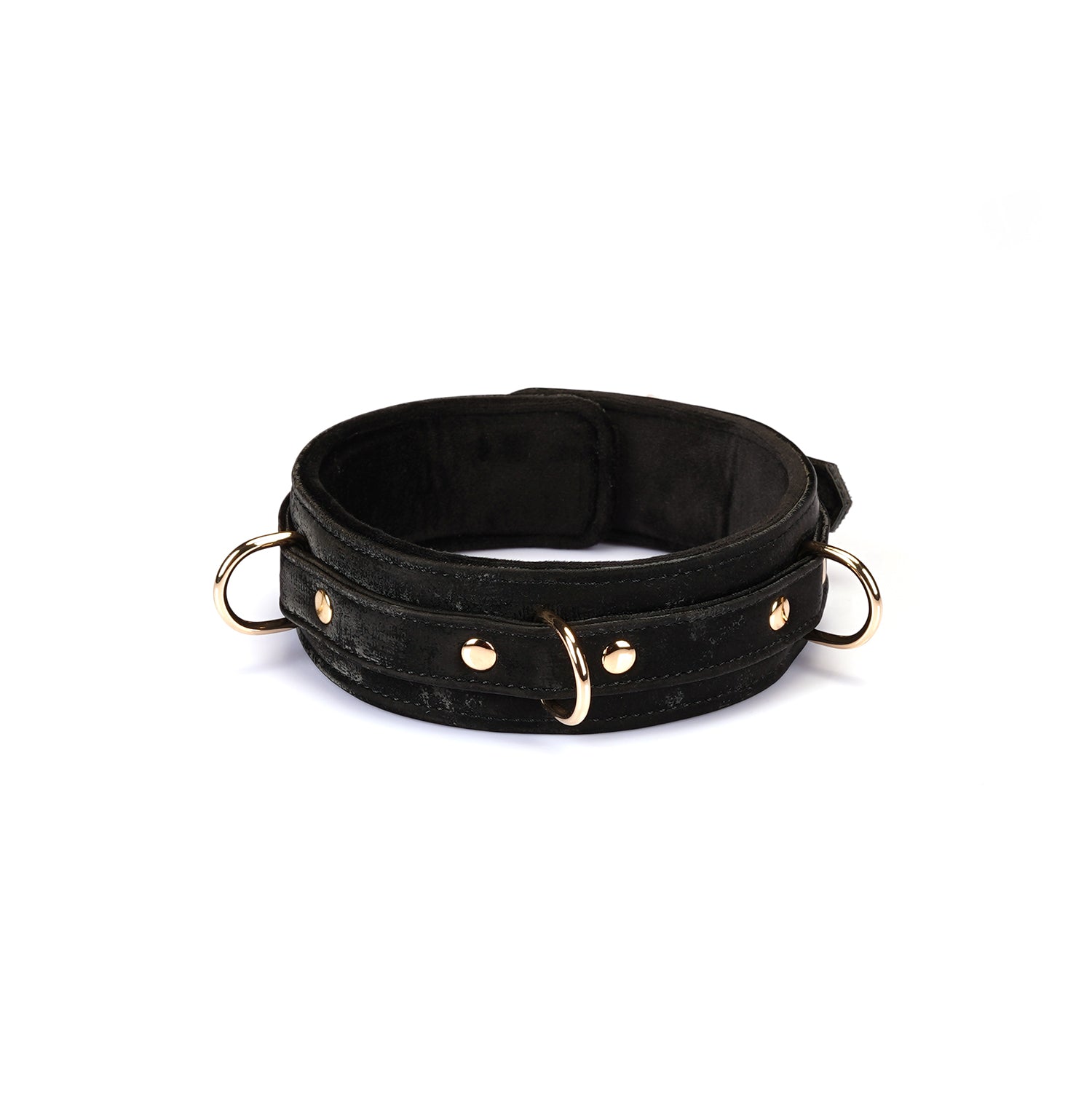 Collier avec laisse velours Noir