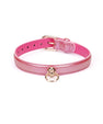 Collier avec laisse rose irisé