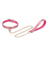 Collier avec laisse rose irisé
