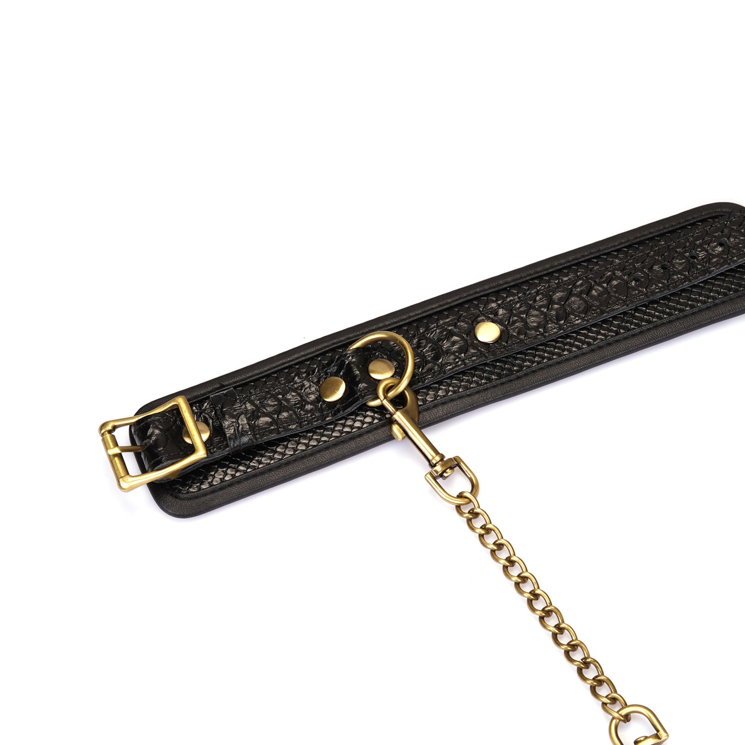 Crocodile-effect cowhide handcuffs