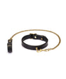 Collier en cuir effet crocodile avec finitions dorées