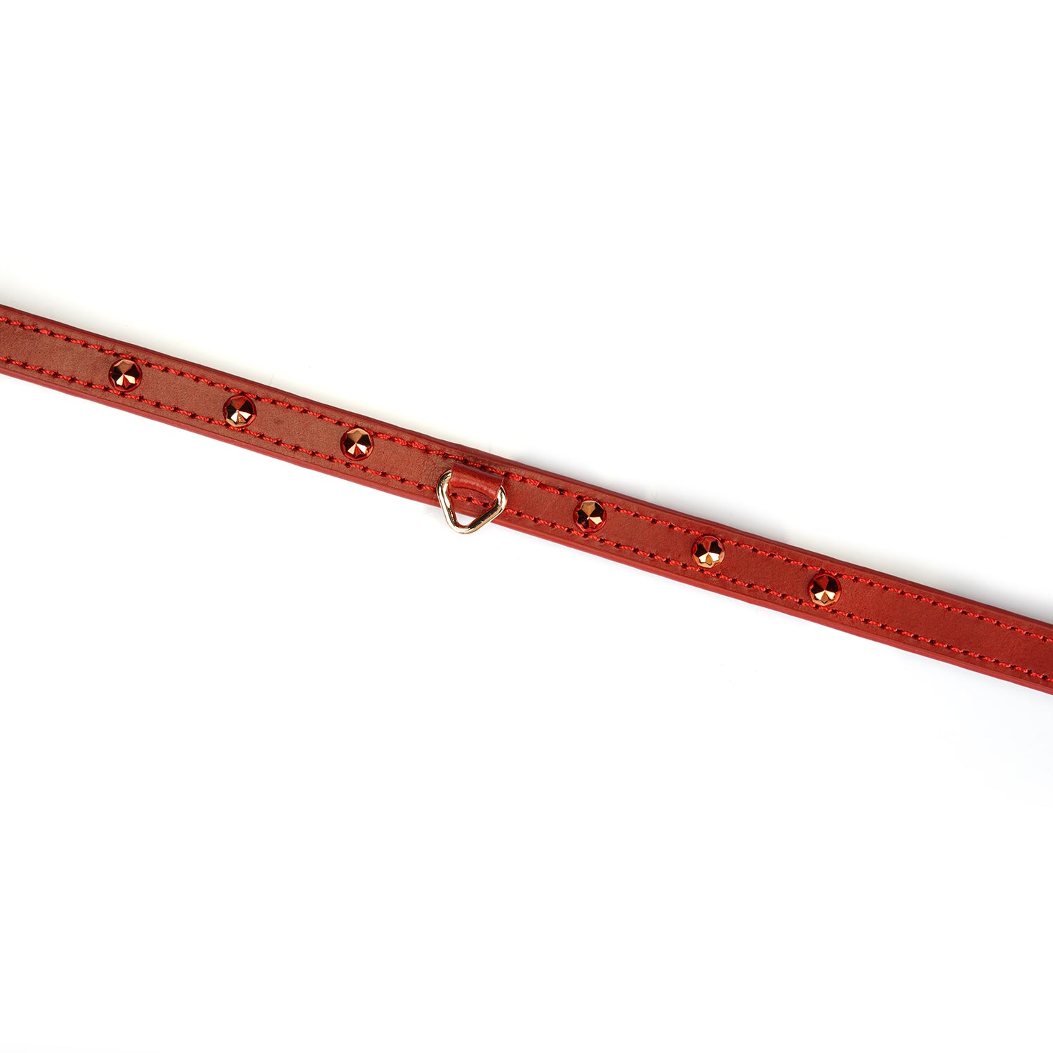 Collier fin en cuir Rouge avec strass
