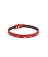 Collier fin en cuir Rouge avec strass
