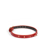 Collier fin en cuir Rouge avec strass