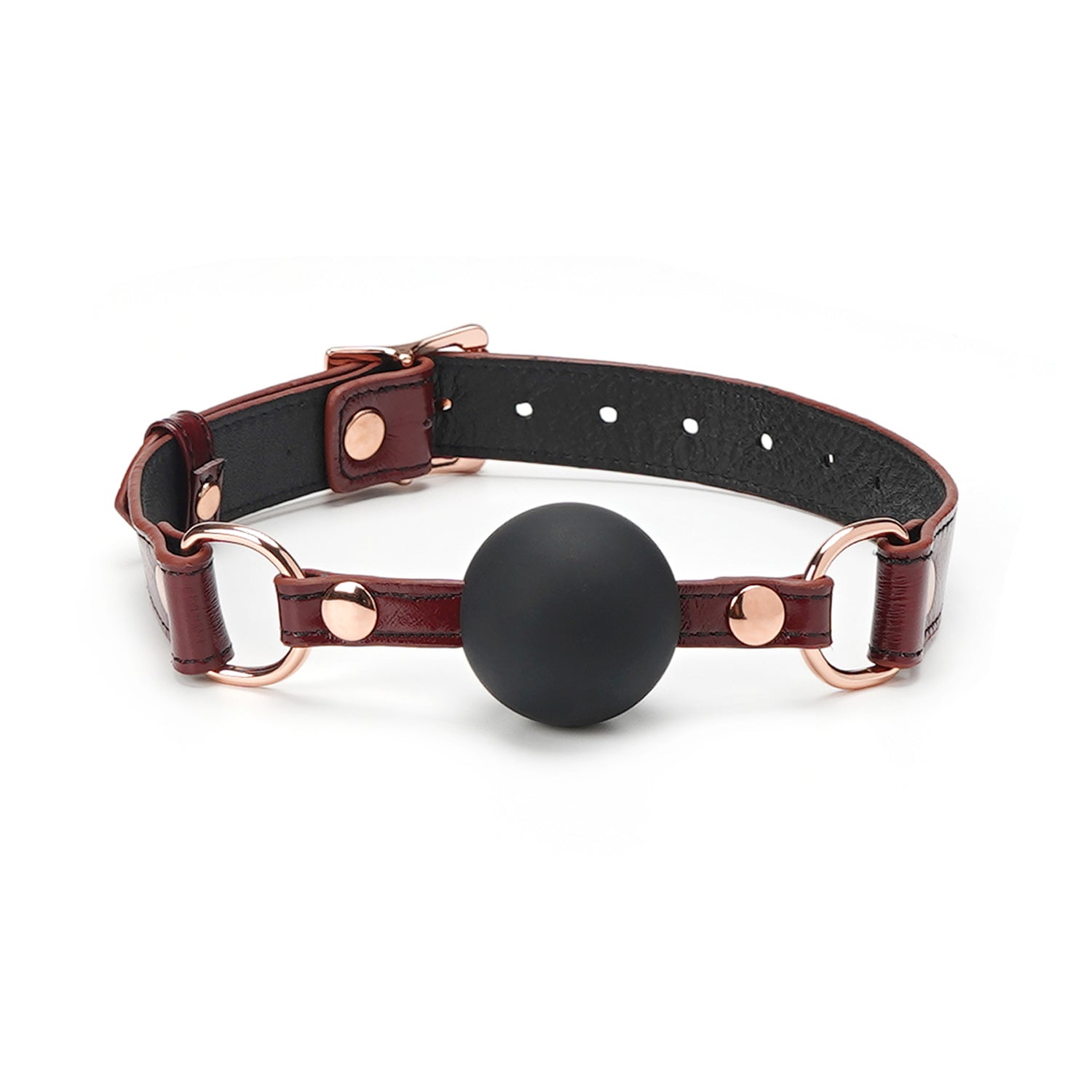 Gag Ball en cuir bordeaux