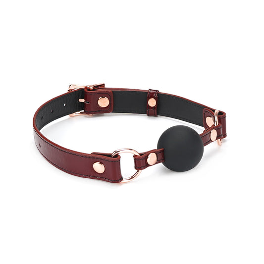 Gag Ball en cuir bordeaux