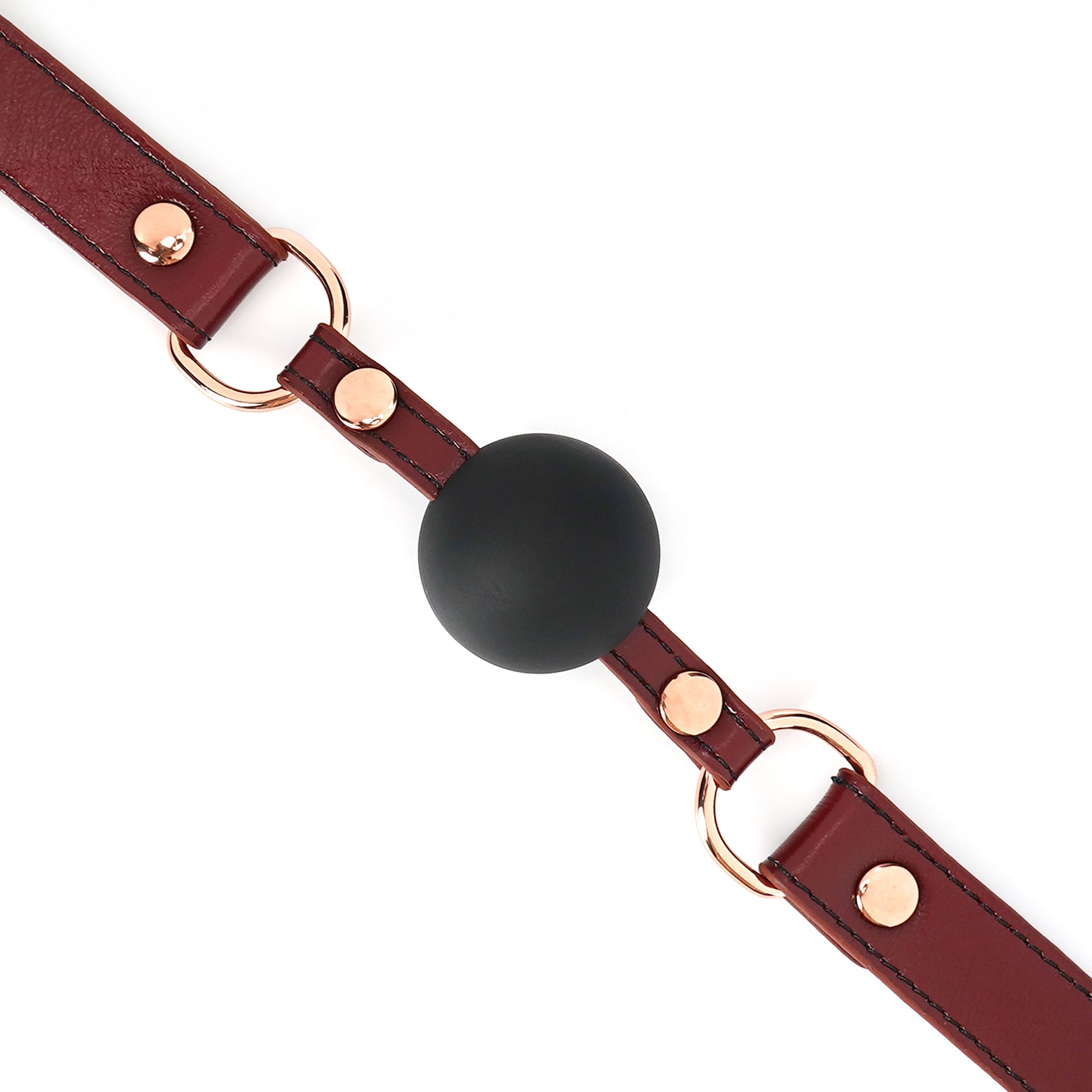 Gag Ball en cuir bordeaux