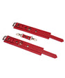 Red faux leather and gold metal handcuffs