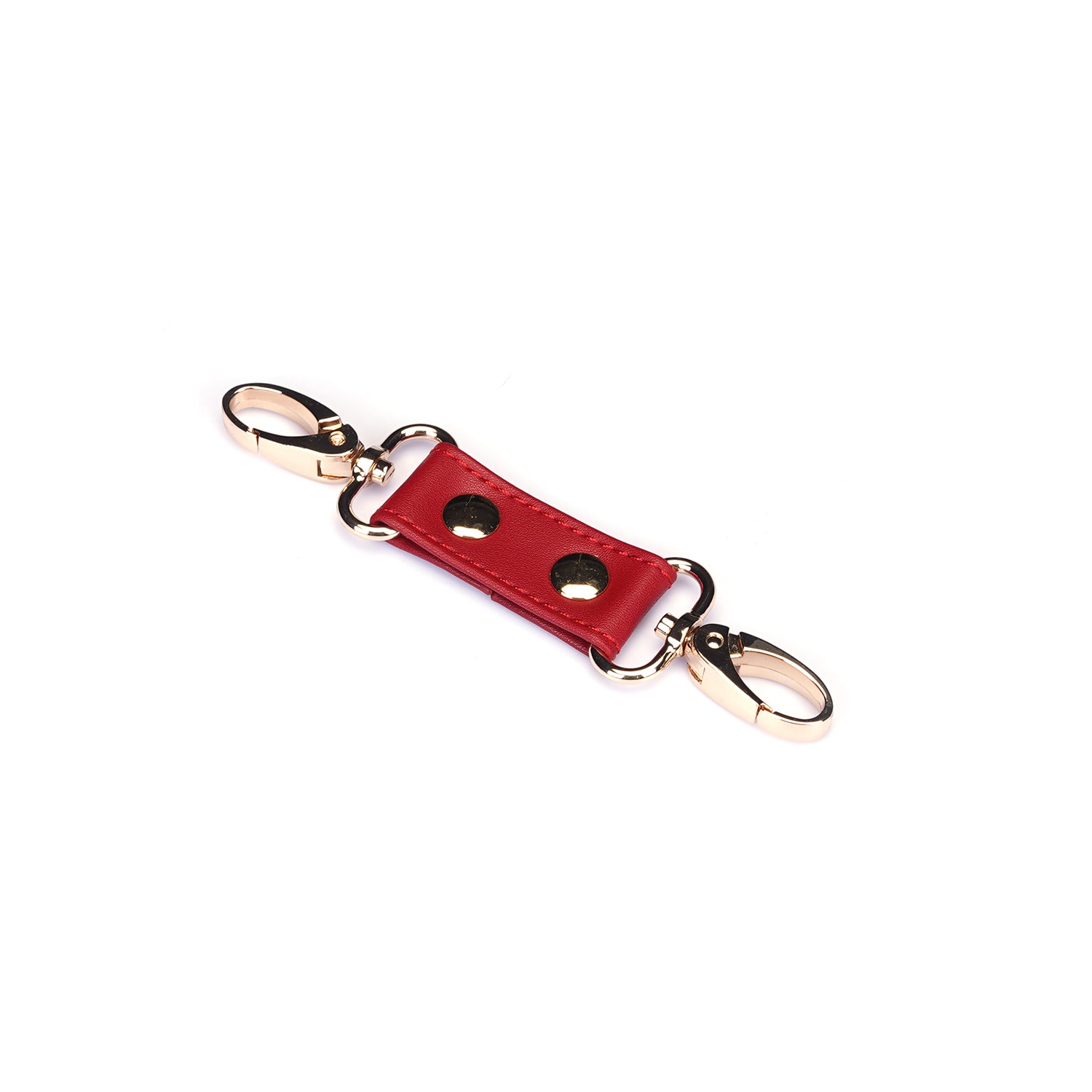 Red faux leather and gold metal handcuffs