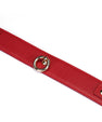 Collier avec laisse simili cuir rouge
