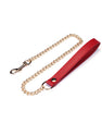 Collier avec laisse simili cuir rouge