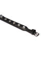 Black leather choker with diamonds