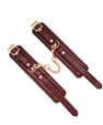 Burgundy leather handcuffs