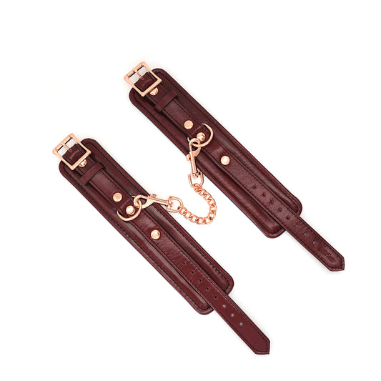 Menottes en cuir bordeaux