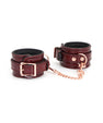 Burgundy leather handcuffs