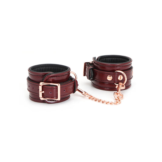 Menottes en cuir bordeaux