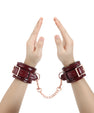 Burgundy leather handcuffs