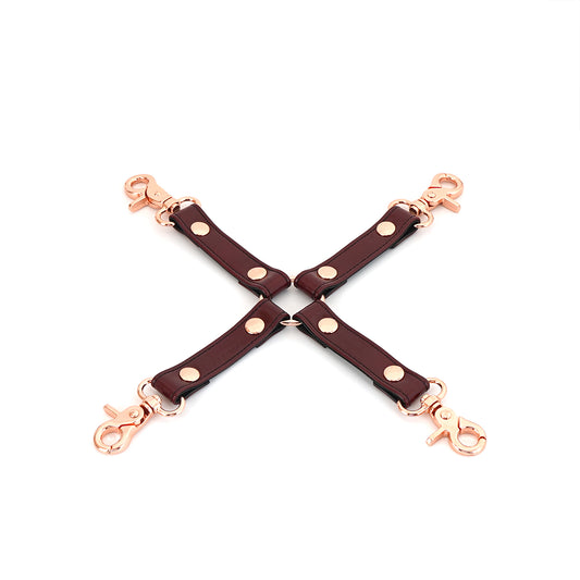 Burgundy leather connector