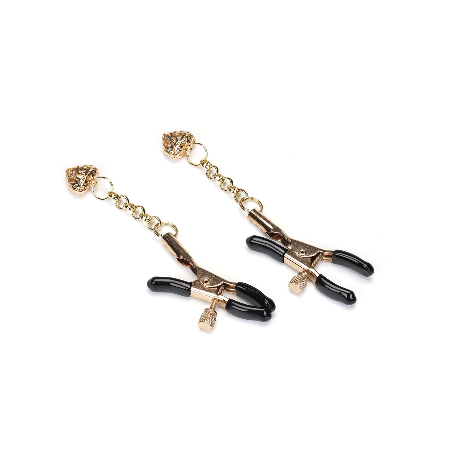 Nipple clamps with heart pendant