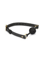 Gag Ball en cuir rigide noir couture