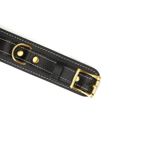 Rigid handcuffs with large gold buckle - Samurai