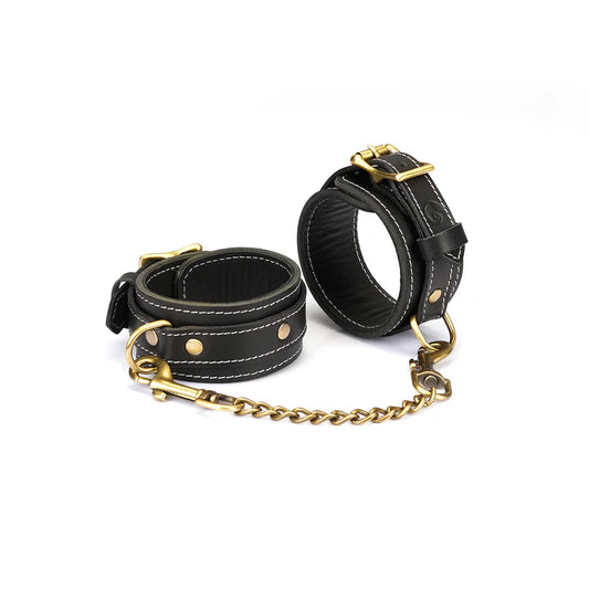 Rigid handcuffs with large gold buckle - Samurai