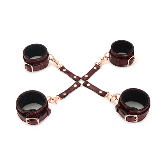 Burgundy leather connector