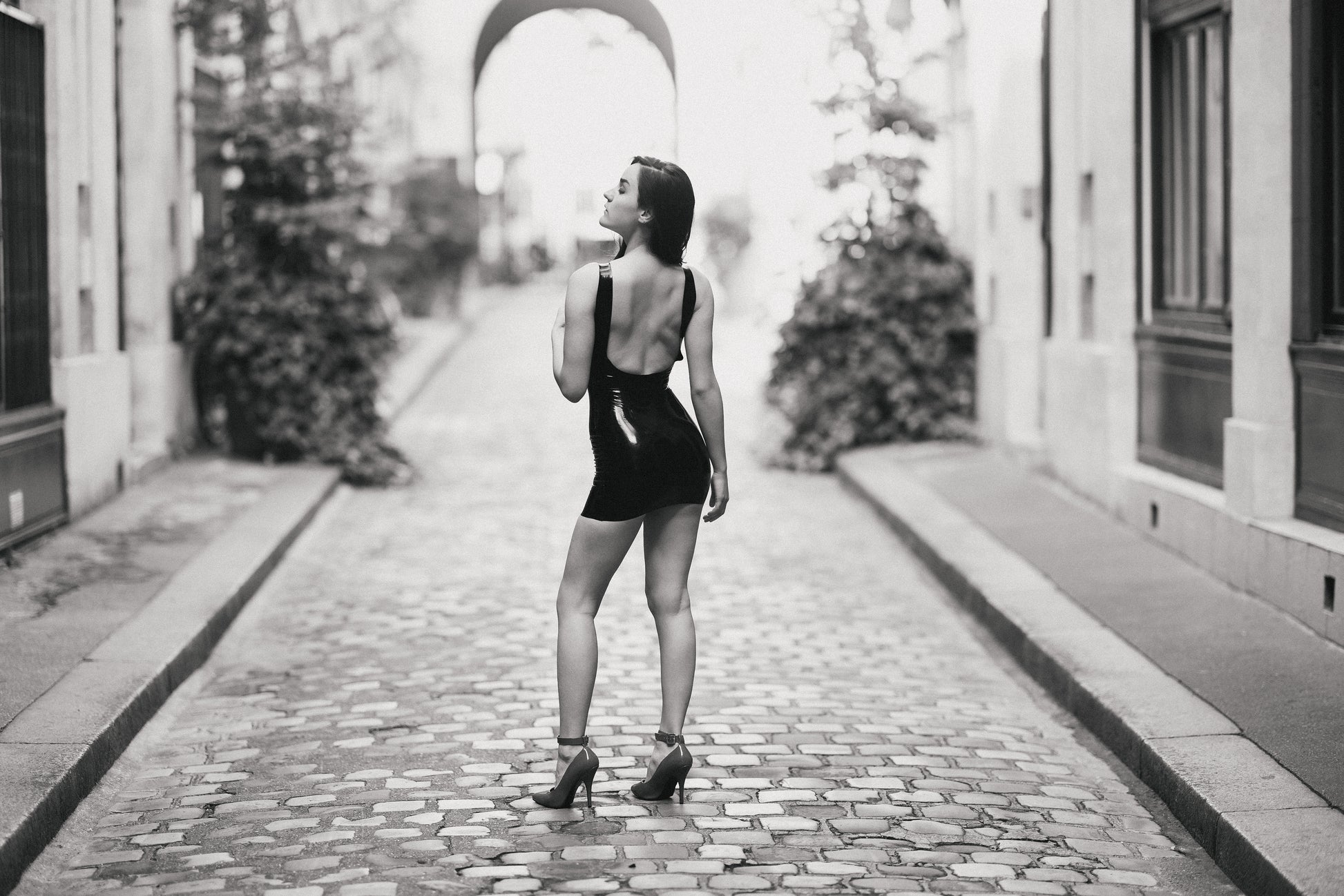 Mini latex dress 