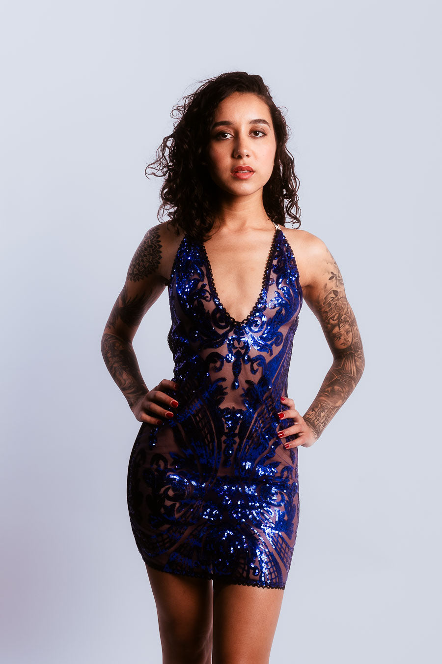 Cécile Estrella blue dress