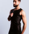 Faux leather zipped tank top