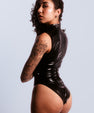 Zipped latex bodysuit