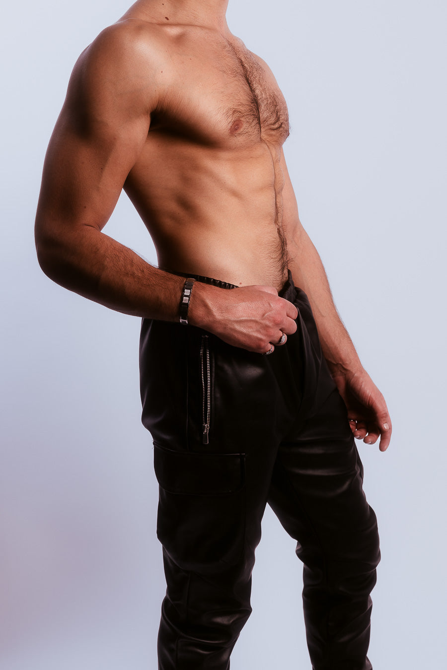Faux leather cargo