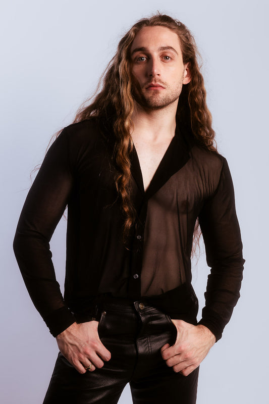 Chemise transparente en voilage