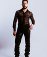 Chemise transparente en dentelle