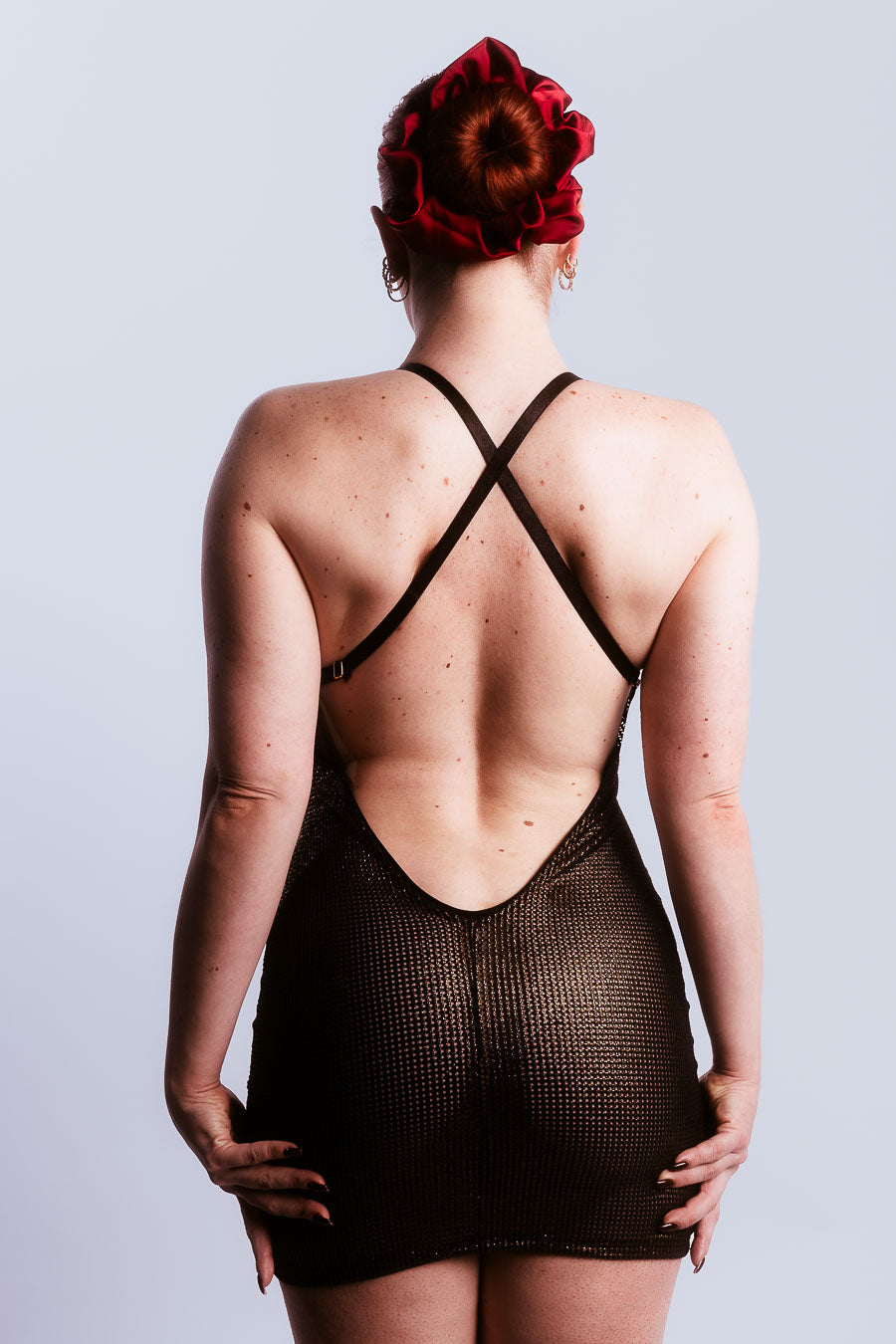 Cecile Gold Mesh Dress