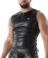 Lace-up faux leather top